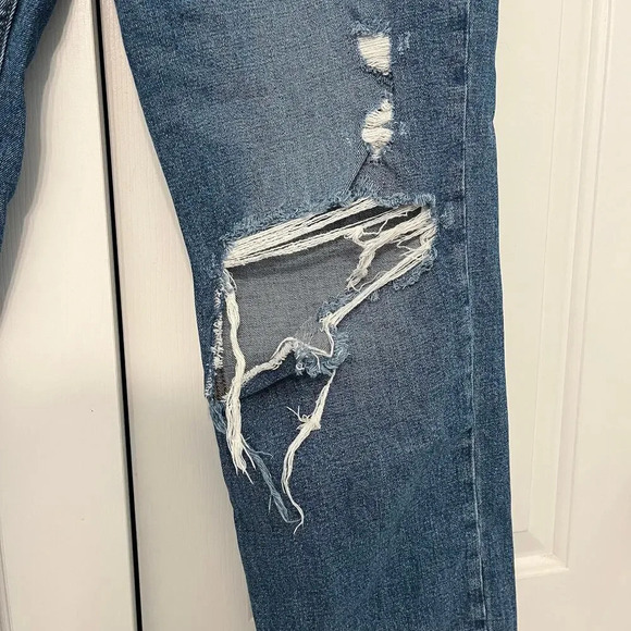 Abercrombie Ankle Straight Ultra High Rise Curve Love Medium Destroy Size 10L 30 - Picture 5 of 13